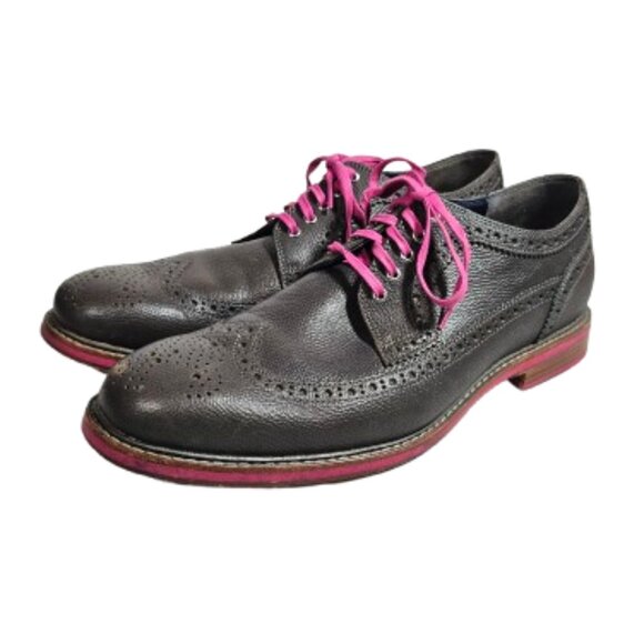 Cole Haan Wingtip Oxfords Gray and Pink Shoes Men\'s Size 10.5 Loafers C11078 main image 6